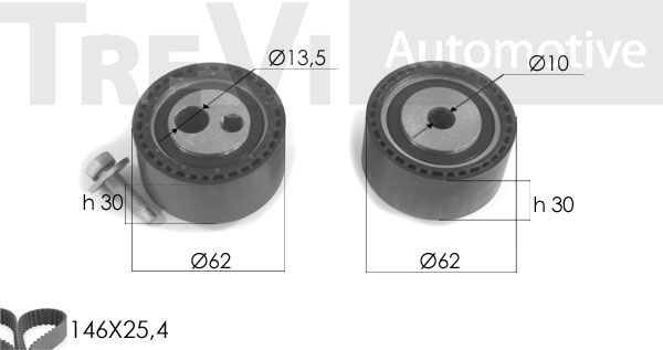 TREVI AUTOMOTIVE Комплект ремня ГРМ KD1212